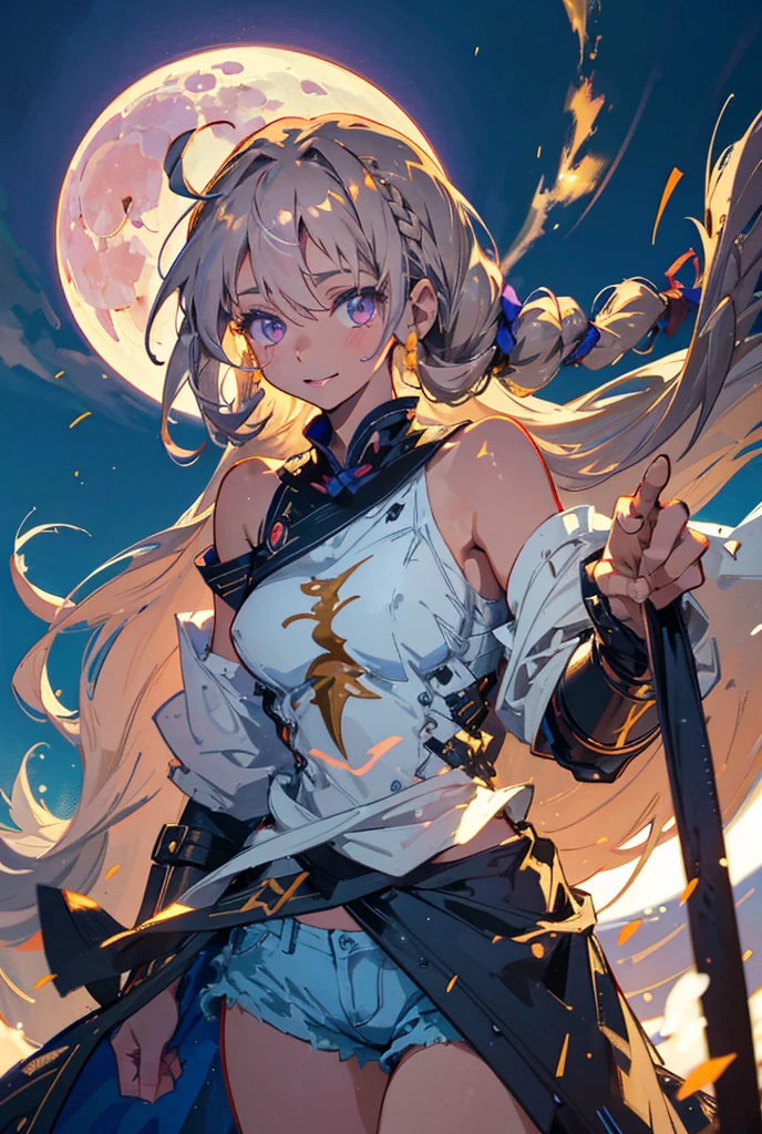 ((masterpiece)), ((Best quality)), (high resolution), (illustration), (an extremely delicate and beautiful), (ultra detailed beautiful face and eyes), nsfw,   1girl, leaning forward,  YukineChris, long hair, purple eyes, twintails, low twintails, ahoge, large breasts,volumetric lightning, moon night,knight_armor
detailed skin texture, detailed, volumetric shadow, anime screencap,Highest quality, Sorceress, ancient babylonian nobility, ((tan skin:1.2)), (brown skin color),Long hair, twin braids, hair ornament, wine colored hair, smile, Below average size breasts, bare shoulders, Leg spread、Groin、Yukine Chris、Wet condition
nude、Wet_shirt,Wet _underwear、tear_underwear
8K, masterpiece, Best_quality, high_resolution, ultra_details, detailed, 1girl, 独奏, looking_at_viewer, upper_body, braid, bangs, white_hair, hair_ribbon, hair_between_eyes, blue shorts、style(open_reg,hip_up)

sidelocks,depth_of_field,french_braid, sharp focus, perfect hands, perfect face, perfect eyes, perfect light, dynamic light, natural light, Masterpiece, Best quality, Cang、green、moon、