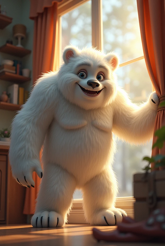 (((detailed eyes, detailed face))), (anthro, polarbear, black eyes), male, (solo), (plump, belly, chubby, overweight), (cp2dragon:0.5 <lora:cp2dragon_indigo_v2:0.7>, nude), sitting, arms behind back, smile, (by zackarry911, by zaush, by personalami:0.5), bedroom, soft shading, masterpiece