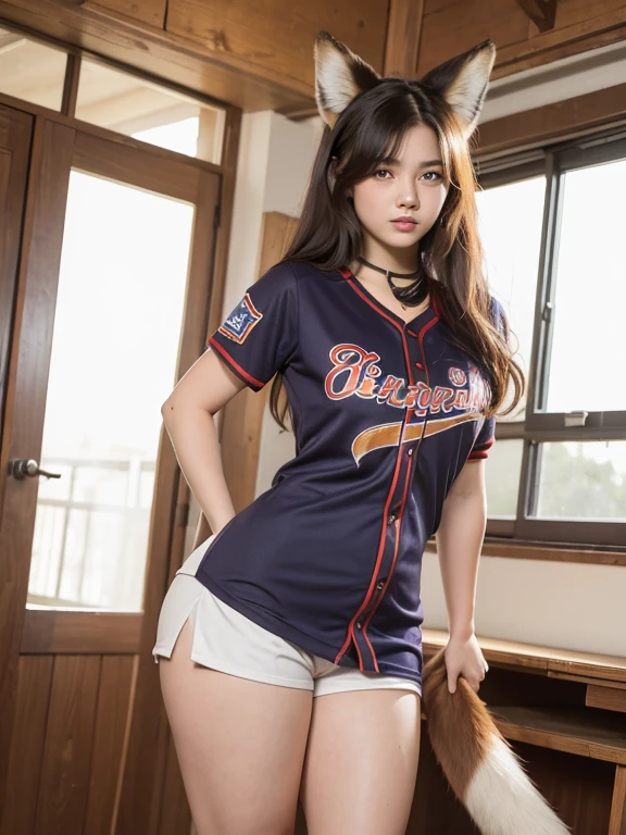 Busty Anya Forger, in collegiate uniform, without underwear, showing off while masturbating