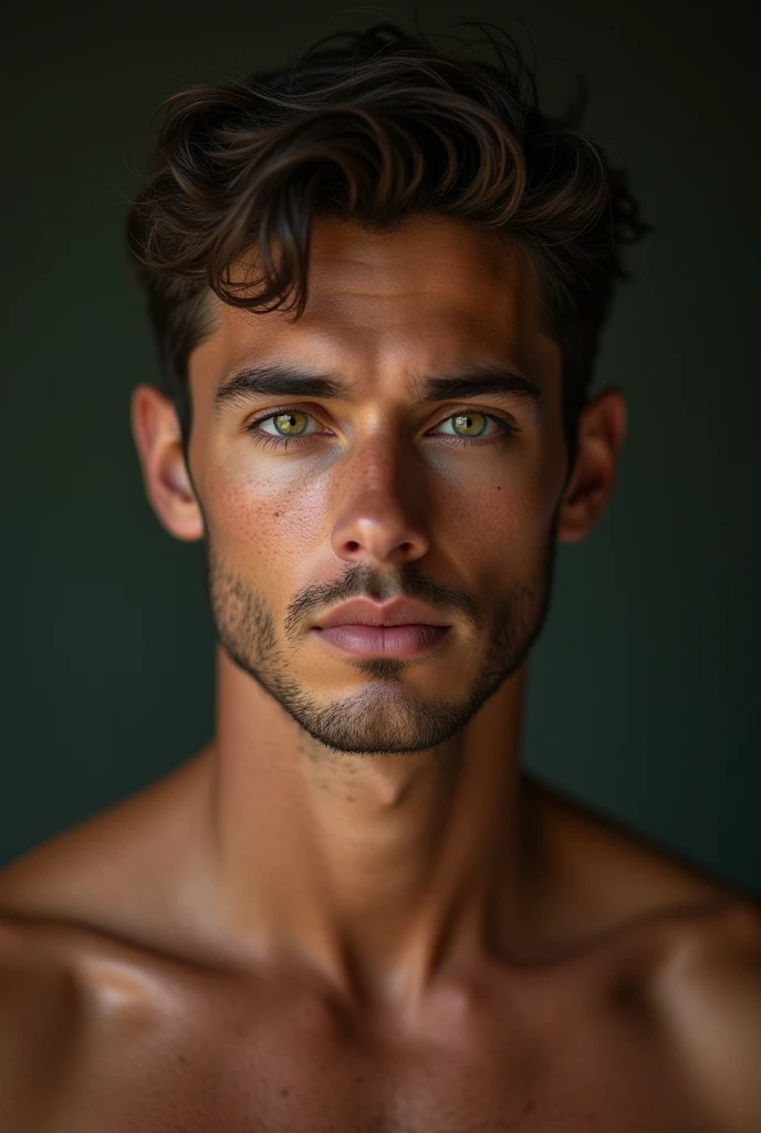 homem branco, cabelos loiros curto, olhos verdes, dentes perfeitos, cara de esnobe