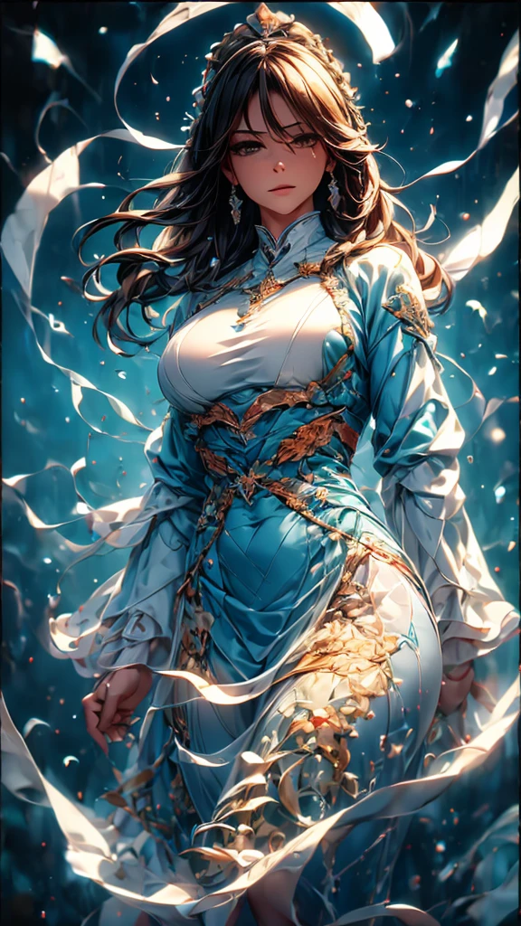 Perfect body, big breasts, hourglass figure, full body