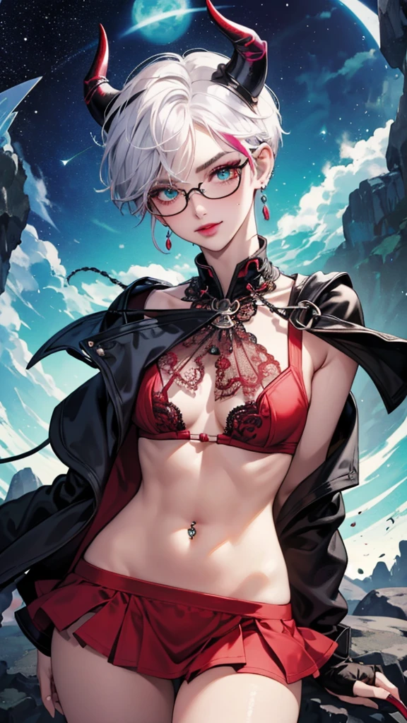 masterpiece, Best quality, Super detailed, illustration, beautiful detailed eyes, ((distant view, wide angle 1.31)), On the outside, young woman, Harley Quinn, intricate lace bra, complex shaped lace tights, ponytail, sexual, Face to face, big breasts, split, big breasts, blushing, Masturbation, lying, lie on the bed, flowers, Grab your chest, spread your legs, bare legs, Put your feet up, lower chest, visible navel,