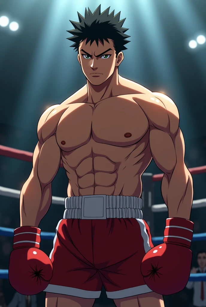 Boxer, Heavyweight, tall, blonde, pale skin, blue eyes, messed hairs, Slugger stance, Hajime no Ippo style, teenager, male