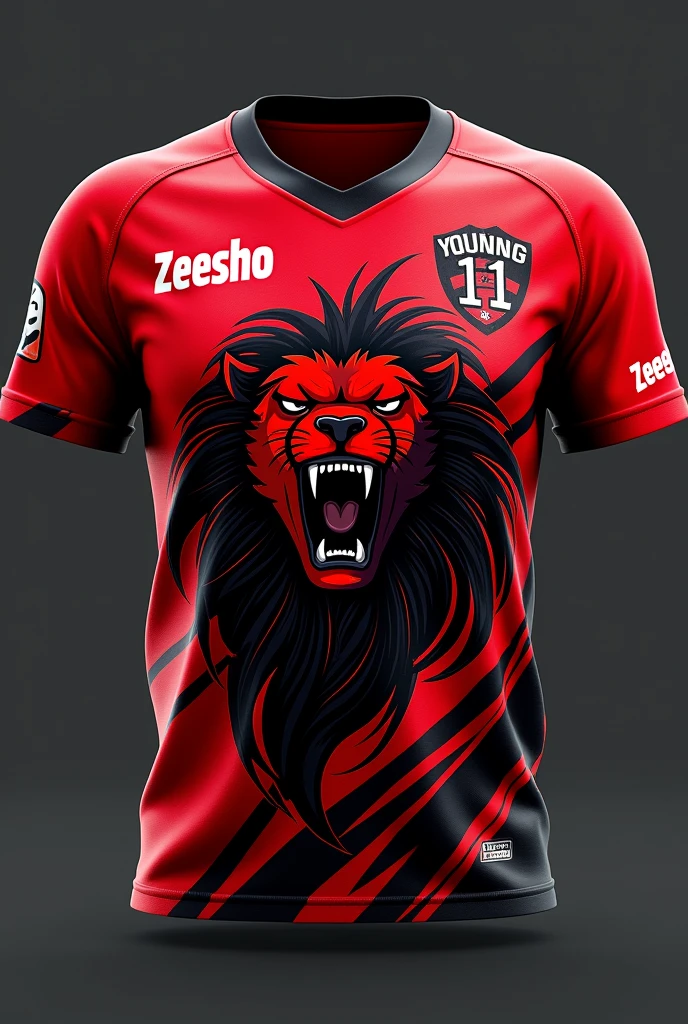 Red and white uniform model (with red predominating) with Taz mania theme (front and back side) with the one behind with the number 88 and the name YOHAN