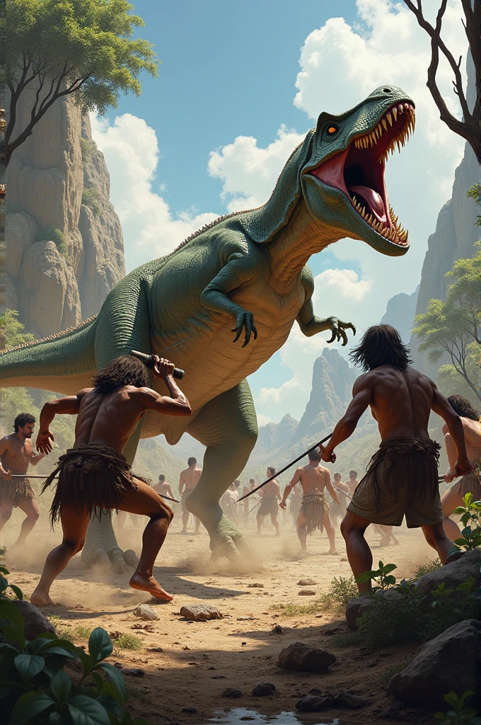 Scorpion and the crocodile are standing between the human