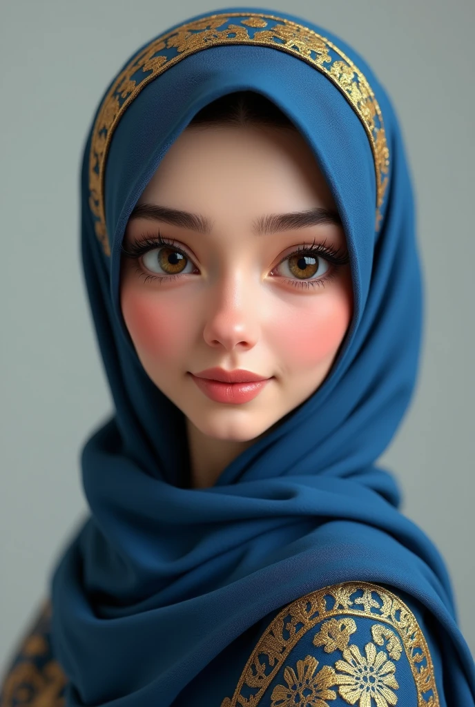 cute malay girl with hijab, (light blue hijab), (medium portrait:1.3), dramatic light , Rembrandt lighting scheme, (hyperrealism:1.2), (8K UHD:1.2), (photorealistic:1.2), shot with Canon EOS 5D Mark IV, detailed face, detailed skin texture, show cleavage, big tits, beautiful body, show panties, happy face