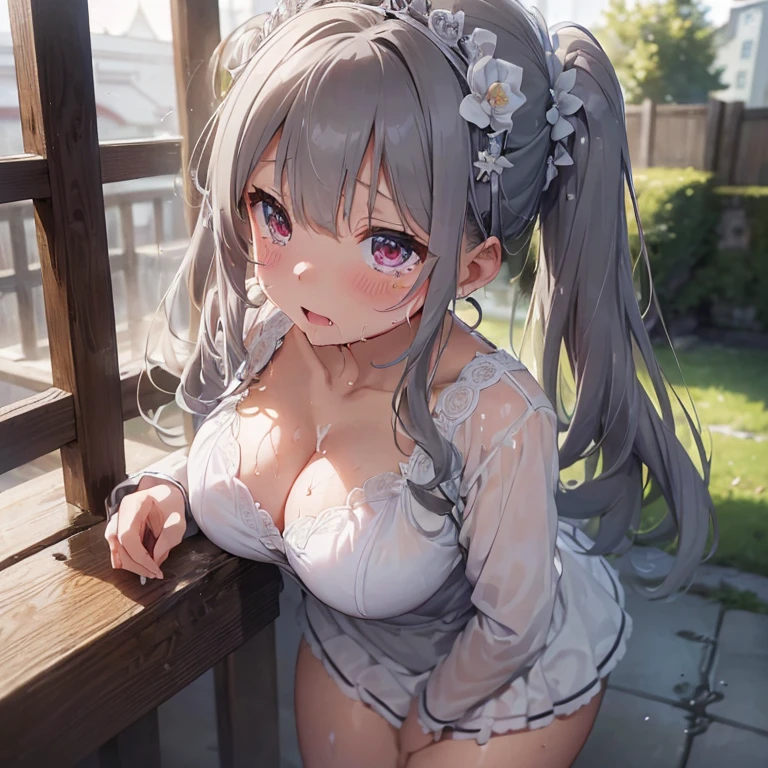 ((Highest quality)), ((masterpiece)), (detailed), One Girl,(Knee-length),Private Server,Big Breasts,(Short skirt),(White shirt),(Open Chest Button),22-year-old woman,(Naughty look),((Excited expression)),Browsing Caution,nswf Japanese,(attractive appearance),atmosphere,Remote control rotor,pink remote control,blush,Watery eye,night,train,(trainの中で立ってる女の子),(Gaze seducing a man),