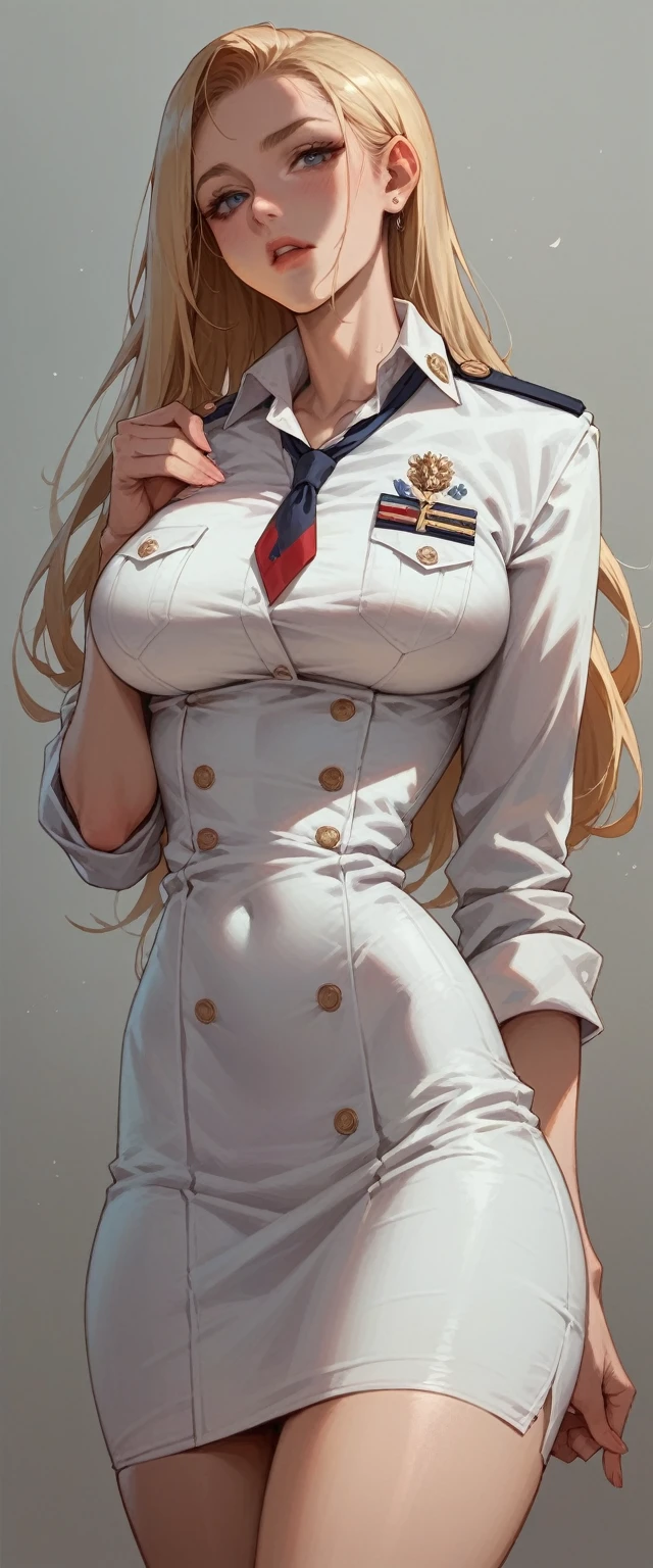 A sexy blonde girl with a voluptuous body wearing a new short naval dress uniform, It&#39;s too sexy and sensual, It has white lingerie with gold, It is for the exclusive use of your wife, a dress with a half-nipple neckline, low-cut back and only covers half of the ass and fishnet stockings that say armi and sexy high-heeled sandals 35 cm high with bows and shiny gold reflective sexy sensual uniform in the neckline has naval flag pants, sexy girl full body white sexy high heel sandals with high white stockings slutty tight dress with neckline that shows the nipple with some snow white stiletto heels and sexy with golden Versace fishnet stockings with shiny reflective golden details like mirrors too daring and sensual 2 almirante Mexicana demasiado sexy, lesbians have lesbian sex in the cabin where they fuck each other with a harness and dildo xxx with leather boots up to the knees and with sexy high heels and her uniform is a gray bra with navy logos and the Mexican flag, and badges and underneath a light thong and a microskirt and boards the ship, His tender but confident and imposing voice shouts, presenting himself on deck with his soldiers for the repair of the warship and takes control, pink nipple almost out, vagina dripping vaginal fluids and a pure gold harness put on to intimidate NSFW XXX sexy high heel sandals boots style, Gold details shiny reflective white dress uniform, Versace Mexico reflective shiny gold dildo harness, Mexican flag pink nipple dildo harness gold details shiny reflective falda levantada tanguita ligero CUERPO COMPLETO SEXY 