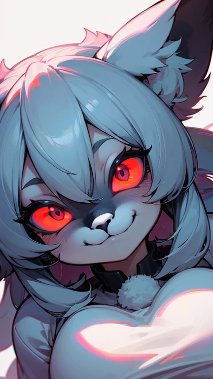 best quality,best resolution,(fluffy anthro furry :1.6),(young :1.6),white rabbit girl,small breasts,white hair,long hair,wavy hair,curvy hair,white rabbit ears,white rabbit tail,white fur,red eyes,glistering eyes,sparkle eyes,glasses,ribbon bowtie,maid outfit,maid headdress,maid gloves,beautiful cafe,white light,looking at viewer,full face blush,desire face,smile,heart eyes,heart expression eyes,horny eyes,close eyes,heavy breath,straddle viewer,low angle,girl on top,bend down,face to face,solo