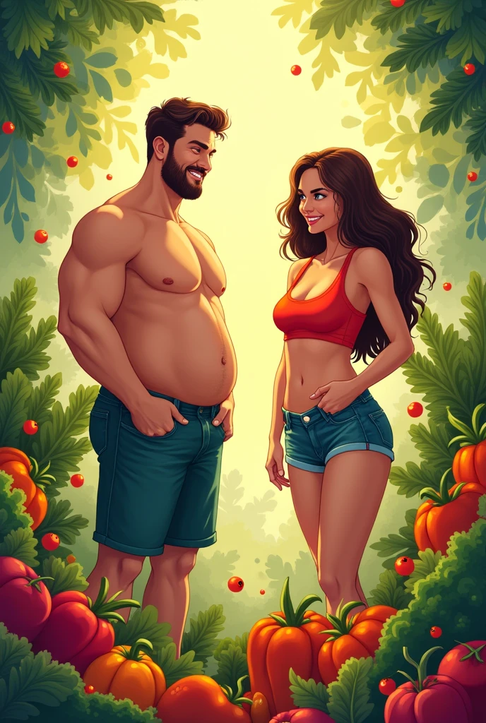 The sun filters through the trees, casting a golden glow on the stream where they stand. Alex flexes his biceps, Jordan adjusts his swim briefs, and Mia ties her bikini strings tighter. They're all smiling, feeling energized by the fresh air and the exciting shoot ahead.