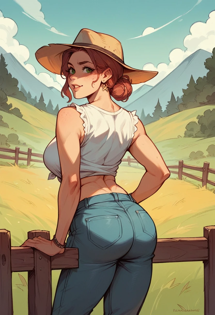 (((NSFW:1.5))),(((Nude:1.5))),score_9, score_8_superior, score_7_superior, とてもbeautiful, sauce_anime, detailed, high quality, beautiful, masterpiece, detailed eyes,
White monochrome landscape,((Crying face:1.2))
Cowboy Shot, superiorper body,
Hat Adjustment, A light smile, Mouth closed,
Gemini Sunrise, Redhead, ponytail, blue eyes, freckles, Side Lock, watch,
belt, Thigh straps, Cowboy hat, Cowboy boots, PDXL ,