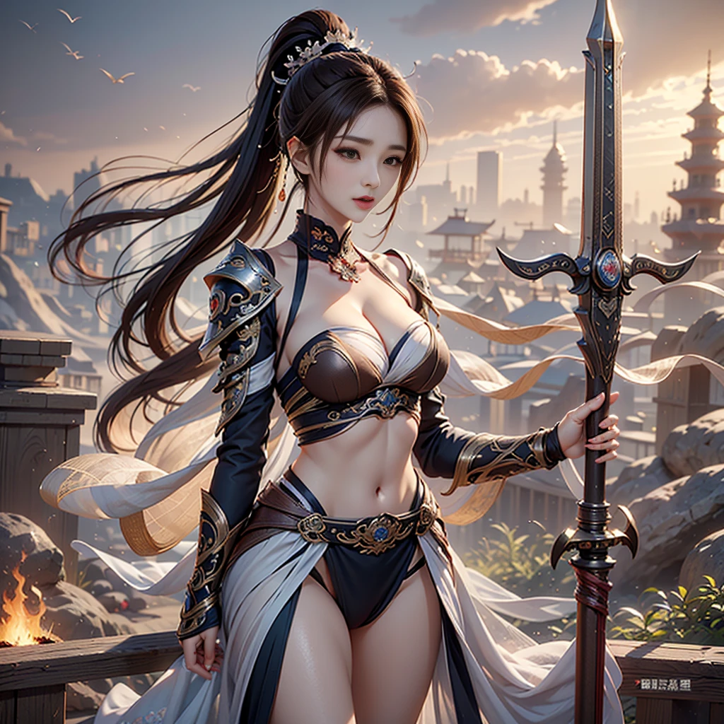((masterpiece:1.4)、(top-quality:1.4)、(reallistic:1.7))、a beauty girl、Super sexy girl、Super beautiful girl、((1girl in:1.4))、Shiny natural skin texture、By Luis Royo、age19、Super Ultra Ultra Bikini、Cute tattoos、(Two arms:1.4、Two legs:1.4)、(perfect anatomia:1.4)、(Perfect female body:1.4)、Portrait photo of a girl、Soft front light、beautiful countenance、kawaii faces、Beautiful udder、Colossal tits、Beautiful ass、A detailed eye、Draw eyes clearly and beautifully、beautidful eyes、Narrow waist、Raw photo、red-lips、Red high heels、a choker、a necklace、耳Nipple Ring、1 screen display、Ancient city ruins