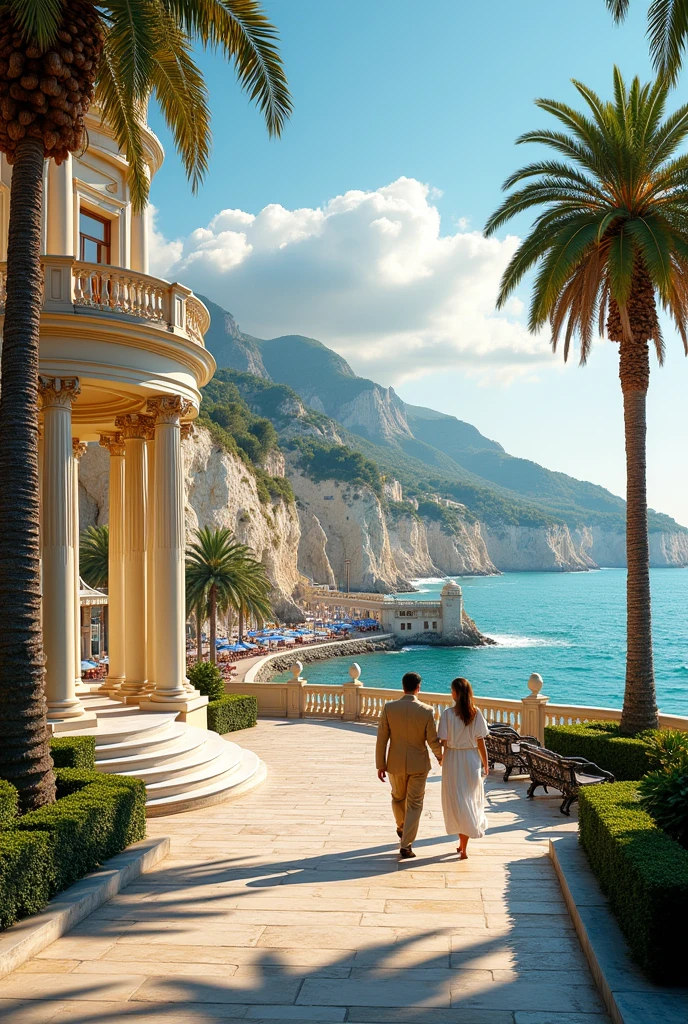 millionaire couple in Monaco, ultrarealista, fotografiarrealista, fotografia, Realismo, renderizado, Textura realista da pele, melhor qualidade, ultra high-resolution
