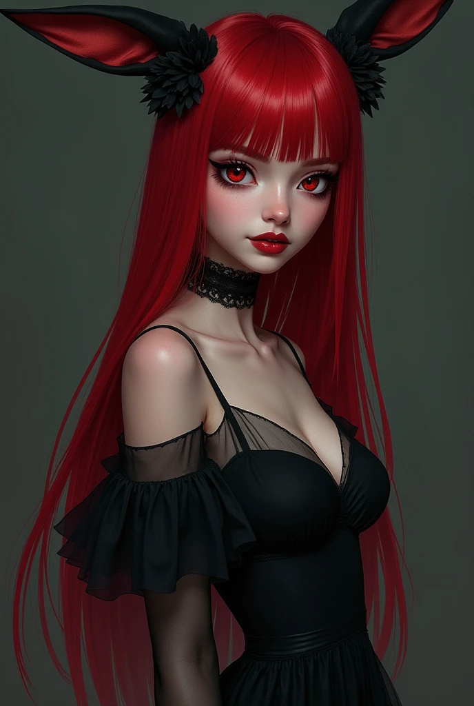 Face of a porcelain com tatuagem de caveira girl Goku cat sexy big sexy tits, with extremely heavy makeup, ghostly, vermelho cereja neon lipstick, big, round, sorrindo de antes lindos shiny mel neon Rinnegan eyes huge eyelashes, simple, soft, dreamlike brilhante yellow black red neon repicado fios por fios hair background, surrealism, intricate details, 3D rendering, octane rendering. Nicoletta Ceccoli style. Close-up. Masterpiece of the best quality, ultra-hd 32k.