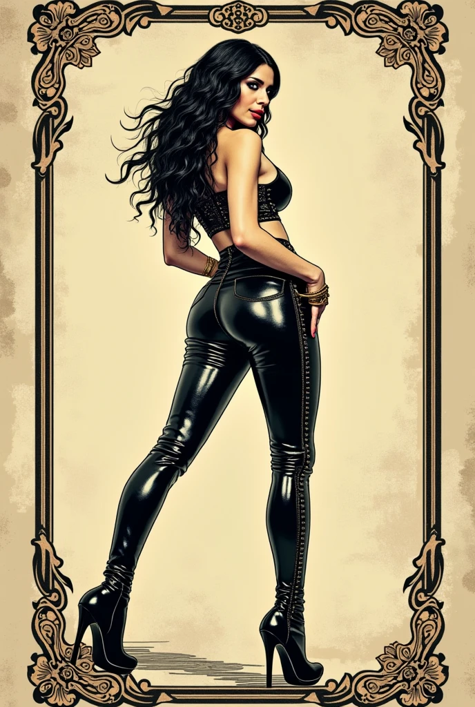 ((masterpiece)),(((best quality))),((character design sheet)), (Amy Anderssen) face,  illustration,1woman, environment Scene change, (black hair, long hair:1.4),((full body view)), ((  Black Widow  suit, black latex suit, Open cleavage on :1.5)), marvel comics, athletic, black legs, thick legs, scribbles and marks,  ((detailed face:1.1)), (big breasts:1.2, round ass, fat ass, gigantic ass:1.6), rough sketches, (puffy  lips:1.5), pose too, posing like a model, 8k,16k, (oil painting, secret base, laboratory background:1.5), 