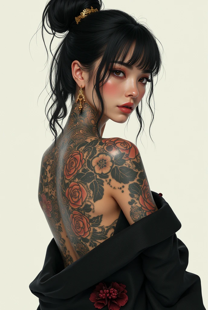 there is a woman with tattoos on her chest and arms, with tattoos, tatuados, profile image, tatuados, Madalena more often, angelina stroganova, anastasia ovchinnikova, using shipibo tattoos, Portrait photo, com tatuagem facial, angelawhite, profile picture with headshot, Anna Nikonova aka Newmilky, malika favre