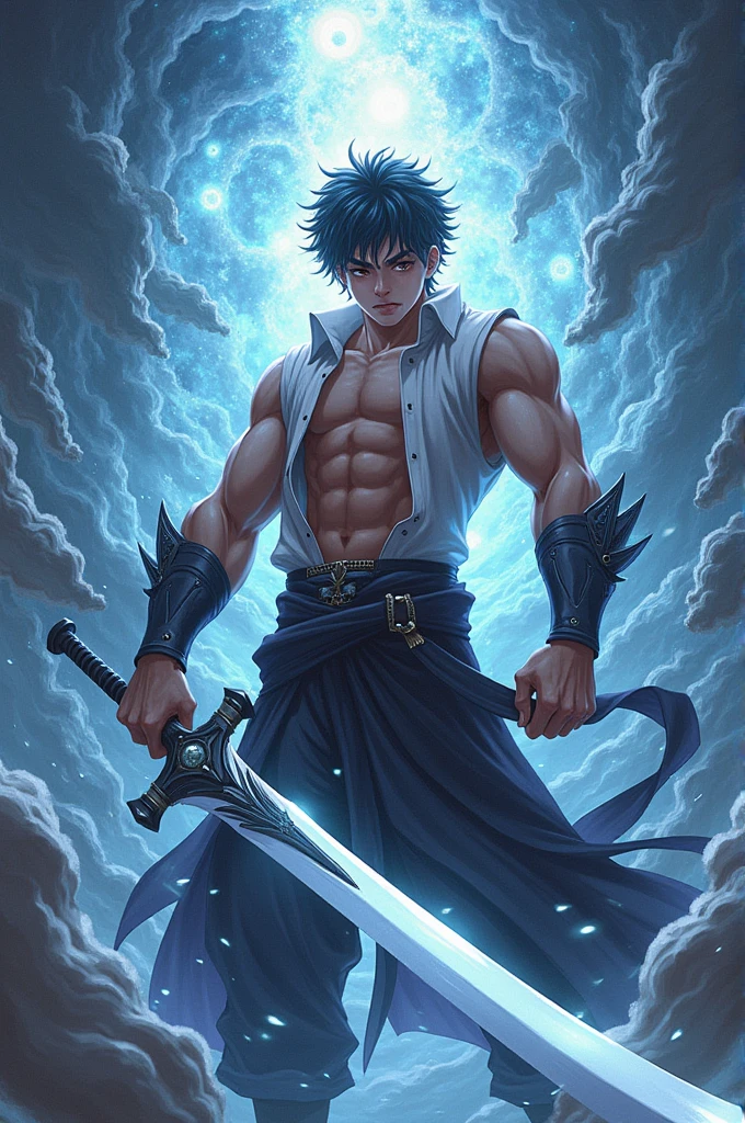 (masterpiece, best quality), intricate details, 8k, artstation, wallpaper, official art, splash art, storm in the background, sharp focus, 1boy, (photorealistic: 1.2) (bokeh) (best quality) (detailed skin: 1.3) (intricate details) (8k) (detailed eyes) (sharp focus) son goku, angry, battle damage, blue hair, blue band, clenched teeth, furious, blue eyes, male focus, muscular, muscular male, pectorals,  band, solo, spiked hair, super saiyan, super saiyan 1, teeth, topless male, torn clothes, bracelet,(masterpiece, best quality), intricate details, 8k, artstation, wallpaper, official art, splash art, storm in the background, sharp focus, 1boy, (photorealistic: 1.2) (bokeh) (best quality) (detailed skin: 1.3) (intricate details) (8k) (detailed eyes) (sharp focus) son goku, angry, battle damage,  blue hair, blue belt, clenched teeth, furious, blue eyes, male focus, muscular, muscular male, pectorals, band, solo, spiked hair, super saiyan, super saiyan 1, teeth, topless male, torn clothes, bracelet,8k, high definition, hyper-realistic, + cinematic shot + dynamic composition, incredibly detailed, sharpness, detail details + night with light + perfectionism + award-winning realism ((ambient lighting))