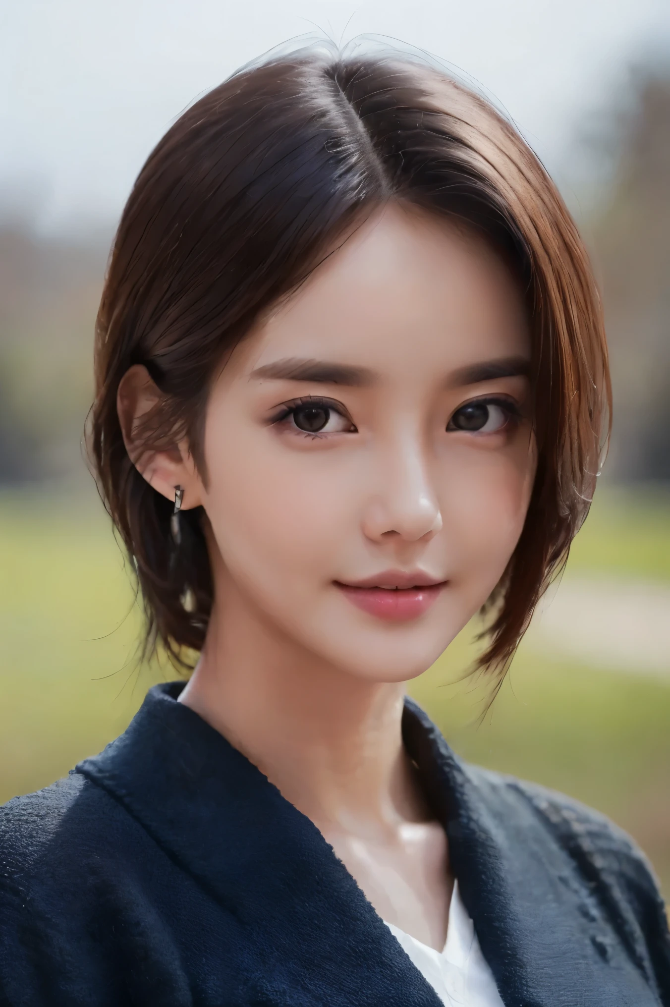 ((best quality, 8k, masterpiece :1.3)), (High resolution,Practical) Short hair handsome tomboy girl, rugged, Moderate: pencil drawing, Detailed facial features, Determine the expression, Dark background