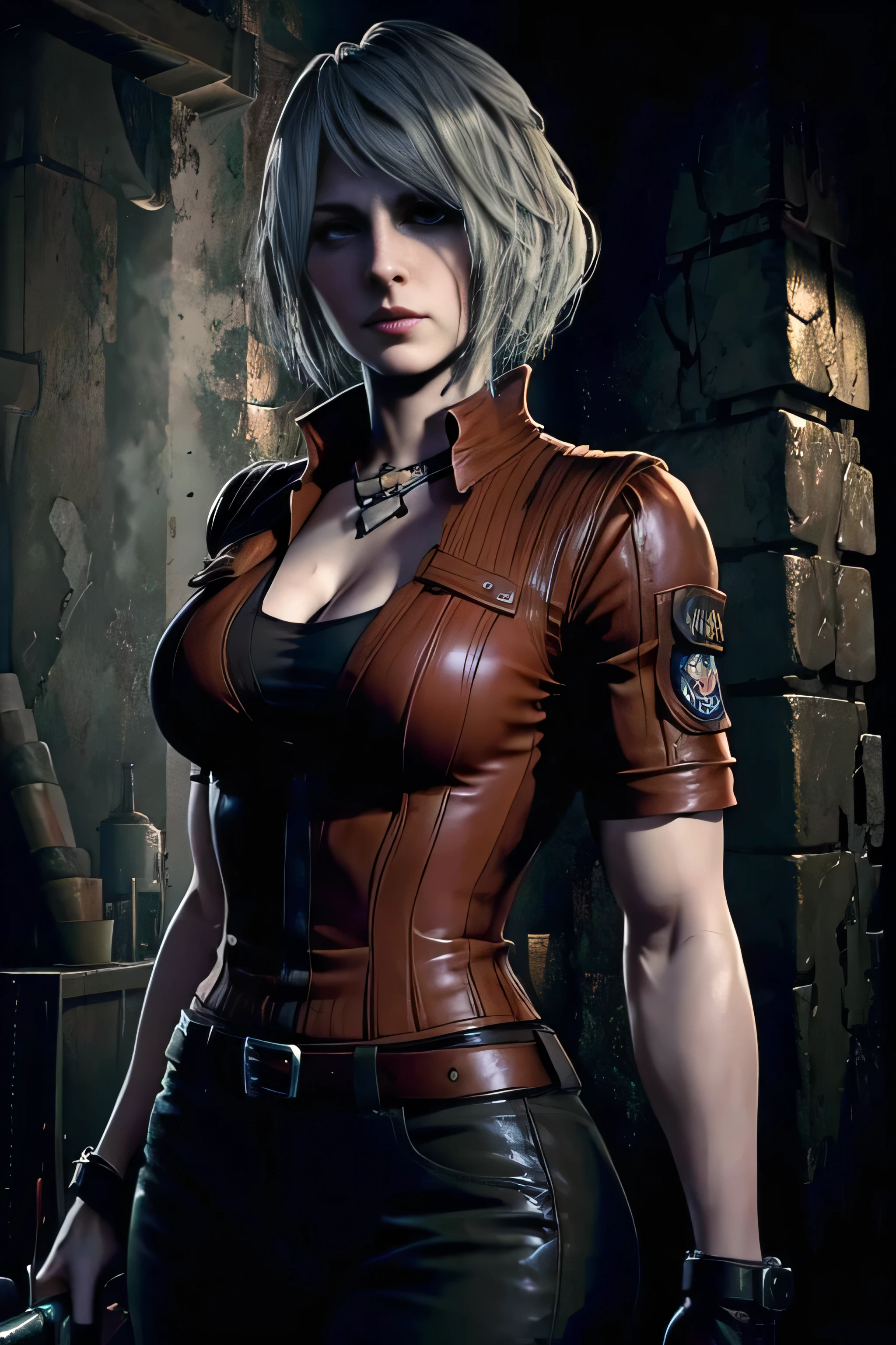 Ashley dressed as Leon from Resident Evil 4