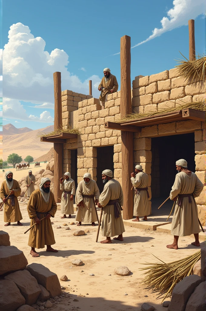 Afghani people creating building