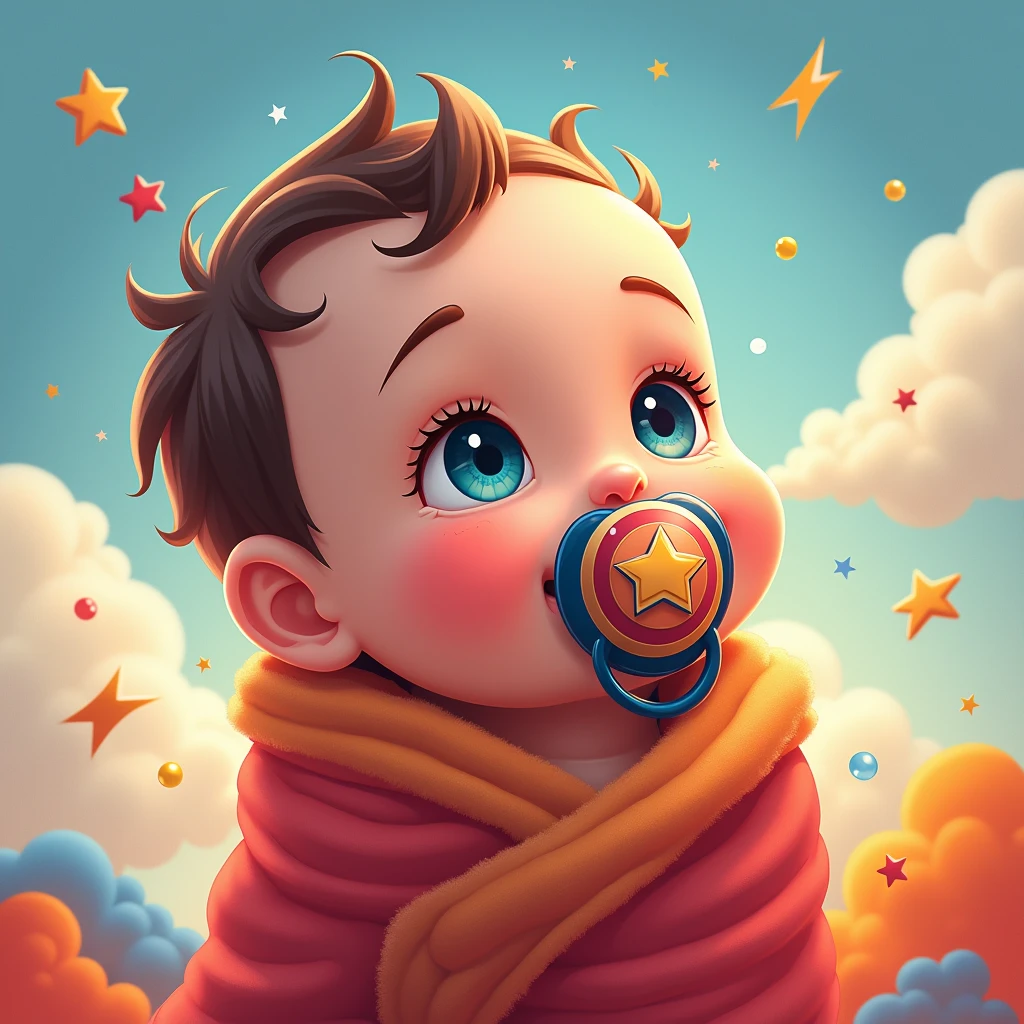 Close a powerful threat, The imposing appearance of the powerful baby-shaped Wonder Woman with gorgeous blue eyes dressed in beige uniform in a manger, menacing stare, ricamente detalhado, Hiper realista, 3D-rendering, obra-prima, NVIDIA, RTX, ray-traced, Bokeh, Night sky with a huge and beautiful full moon, estrelas brilhando, 8k,