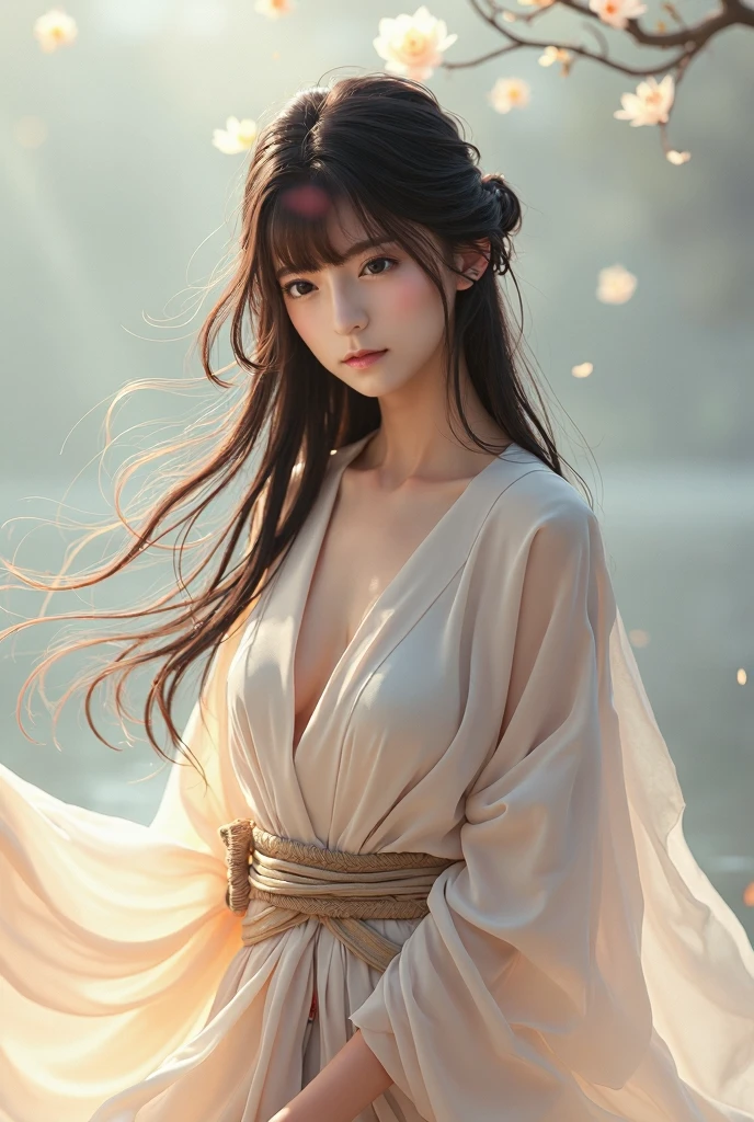 18 y.o beautiful girl and monster,transparent hanfu,masterpiece,best quality,eyes close-up,from_above,best fingers,facing viewer,magnificent,celestial,ethereal,painterly,epic,majestic,magical,fantasy art,cover art,dreamy,elegant,cinematic,background illuminated,rich deep colors,ambient dramatic atmosphere,creative,perfect,beautiful composition,intricate,detailed,
ink and wash,soft backlight,traditional chinese characters,magazine cover,pink long upper shan,heavy rain,exaggerated dynamic posture,wet clothes,glaring,angry,wet_hair,(wet body:1.3),(take the sword:1.4),battle posture,cleavage,
