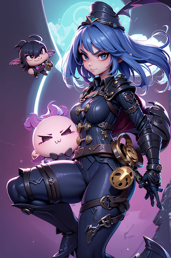 Jinx's character design, sexypose, show pussy, erotica, bare breast, teats, Beautiful figure, butt, kitty, Arcane's Jinx, Holding a sparkling and glowing box in his hands, Bright blue and purple sparks all around, glowing eyes, Pink glowing eyes, hairlong, hairsh, braided into long braids, Pigtails hang below the knee, Hair color changes from bright blue to navy blue, Dressed in brown breeches, Leather boots on the feet, Top with four gold circles on the chest in the middle of the chest, Blue cloud tattoos on shoulders and waist, Long bangs, hanging on the right side, Belt with cartridges on the belt, A pistol in a holster on his left leg, Arcane style, extremely detailed CG unity 8k wallpaper, detailed light, Cinematic lighting, chromatic aberration, glittering, expressionless, epic composition, dark in the background, Cherecter Desing, Very detailed, Detailed body, Vibrants, Detailed Face, sharp-focus, anime art, Vibrants, Detailed Face, Hugh Details, sharp-focus, Very drooping face, Detailed eyes, super fine illustration, better shadow, finely detail, Beautiful detailed glow, Beautiful detailed, Extremely detailed, expressionless, epic composition,