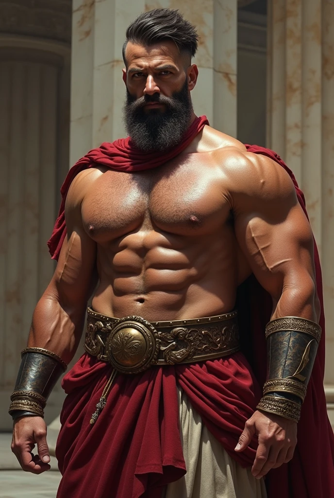 Herculean Gladiator, bare chest, lower body revealed from thighs to feet, long cascading curls, Meticulous muscle definition, Photorealistic rendering, 4K quality. bottom: Colosseum in ancient Rome,32k UHD, The best quality, masterpiece, super detail, High details, European man, European boy, Caucasian Man, Caucasian boy, Caucasian, Norse, Nordic Man, Nordic chico, rubio, Perfect anatomy, Aesthetic body, male body Yes, it rips
