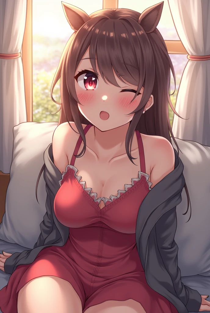 Browsing Caution,Highest quality,high school girl,,Brown Hair,Long Hair,Small breasts,Small breasts,Growl,sweating,Stern face,Frowning,Heavy breathing,,Frowning,Falter,｛｛Open your mouth｝｝,( sleeping in bed:1.5),(Lying down:1.1),(between legs:1.3),(close your eyes:1.2),(Troubled eyebrows:1.2),(From above:1.3),(Oversized long sleeve nightwear:1.3),(Bedroom:1.3),Breaking Arms Up,Lifting clothes,(Pink heart symbol print panties  :1.3),Browsing Caution,( Panty peeking:1.5),(Nipples are visible:1.5),Panty Lift,Spread your legs,Cum in pussy,Pussy juice,Pussy juice,Cum in pussy,Cum on body,Semen in hair,Cum on face,A man touching with his finger,torn clothes