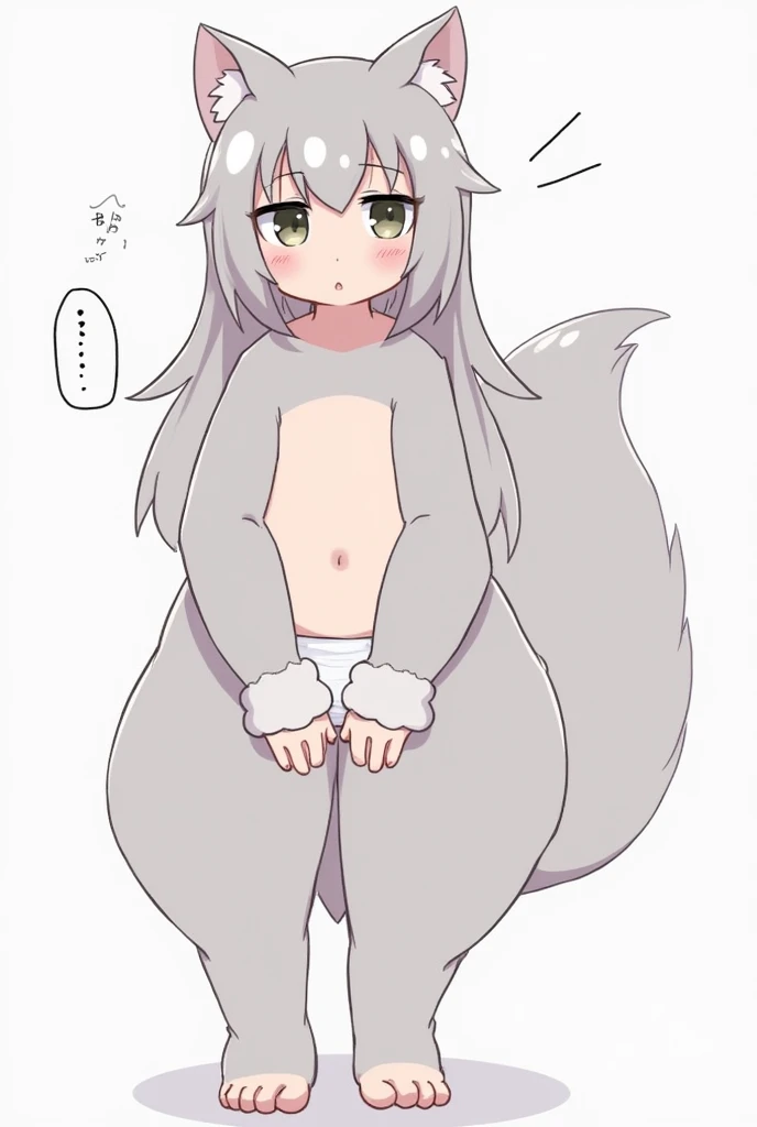 Furry ，Fluffy tail，blue color eyes，Emphasis on white fur，Delicate fur，Cute toddler， and cute emphasis，standing posture，Detailed characters，A smile on her face，Pink meat pad，Enhance long-haired animal, NSFW, female, pussy, 