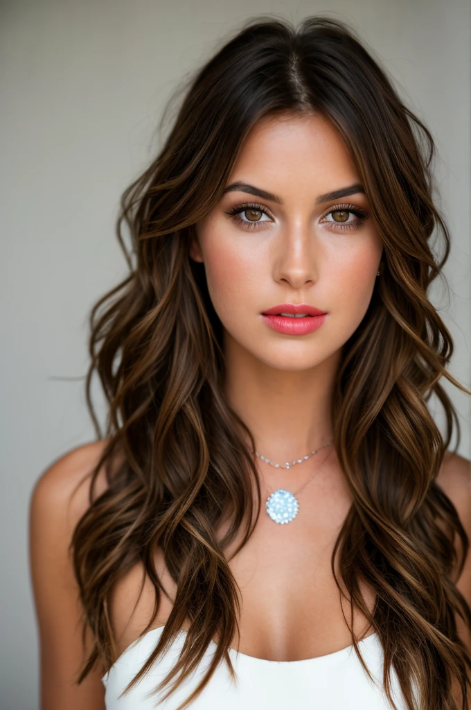 Realistic photo of a beautiful l1z4k woman, 1girl,solo,long hair,breasts,brown hair,black hair,dress,bare shoulders,jewelry,parted lips,sleeveless,necklace,mole,blurry,lips,mole under eye,sleeveless dress,blurry background,red dress,realistic,red lips,mole on cheek, soft lighting, professional Photography, Photorealistic, detailed, RAW, analog, sharp focus, 8k, HD, high quality, masterpiece