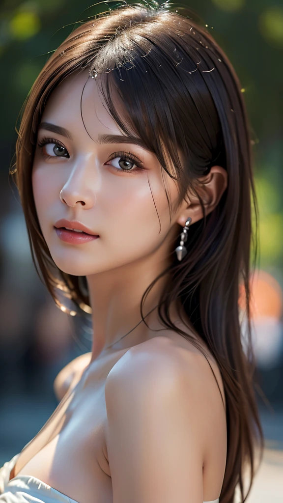 (8k、32K、masterpiece)、(Realistic)、(Realistic:1.2)、(High resolution)、(Random Configuration:1.6), Very detailed、Very beautiful face and eyes、1 girl、Delicate body、(Attention to detail、Rich skin detail)、(hig彼st quality、8k、Oil paints:1.2)、Very detailed、(Realistic、Realistic:1.37)、Bright colors, (Completely naked), Blunt bangs,whole body