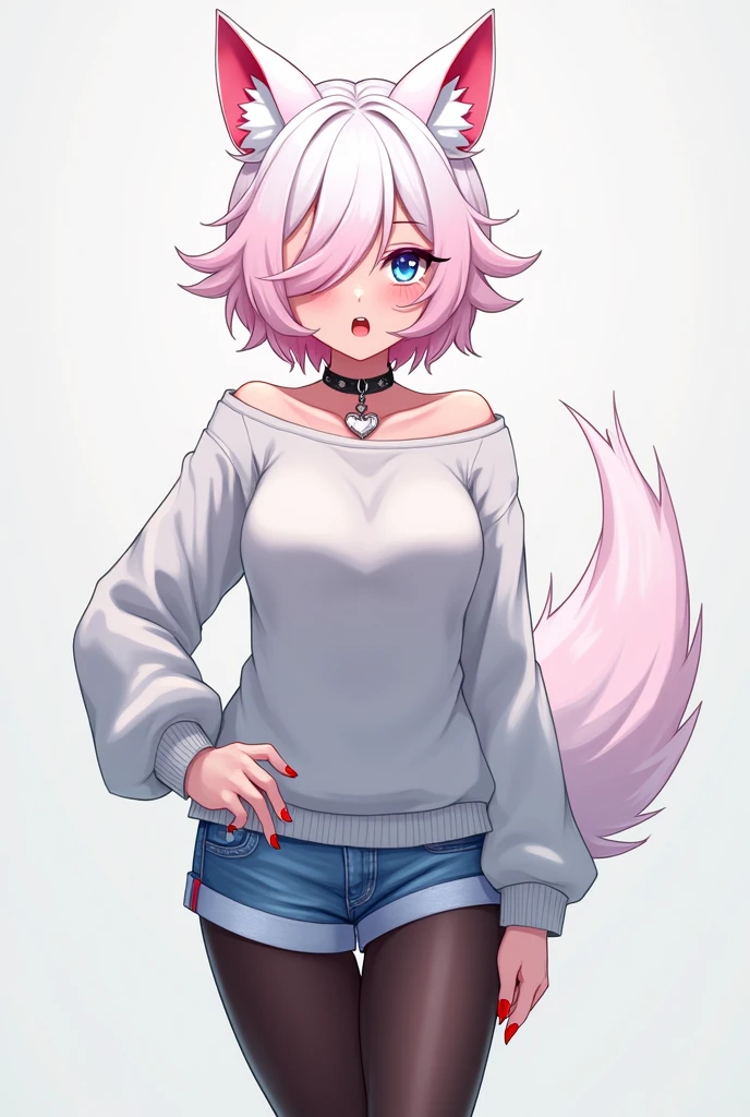 masterpiece, extremely high quality, realistic detailed fur, APOKI, solo, 1girl, futa (has a perfect cock), pink hair Pink Bunny ears, bangs, looking sexually at