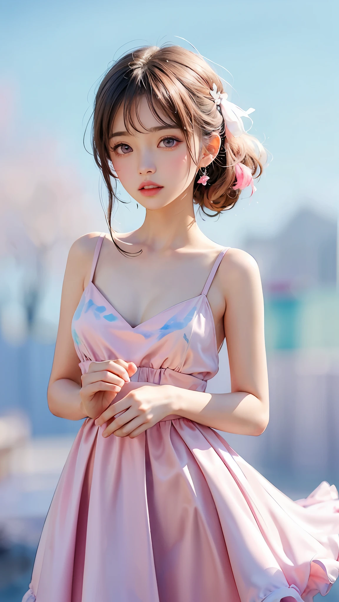 (((Blurred background、Watercolor style background)))、A girl、16talent、anatomy、Light pink eyes、#11: Loose Low Ponytail、Light pink hair、Small Breasts、Black open collar dress、Transparent lace dress、translucent、Random pose、best quality、high resolution、high resolution、Light、Professional photographer、(masterpiece:1.5)、(best quality:1.5)、(8k:1.2)、(Very detailed:1.2)、(Practical:1.2)、(超high resolution:1.2)、(Highly detailed and Practical skin:1.2)、(Very detailed and clean sharp eyes:1.2)、(Three women sentenced to prison.:1.5)、(Violent sex with multiple men:1.6)、(Overflowing love juice:1.4)、(Once the hiccups:1.5)、rest、(20-year-old woman weight loss:1.3)、(Beautiful eyeliner)、(Beautiful eye shadow)、natural lip color、rest、(White transparent thin underwear:1.2)、(White lace underwear:1.2)、rest、(Long shoulder-length white hair:1.8)、(flat chest:1.8)、(Underwear was torn by many people:1.5)、(The underwear was torn:1.6)、(Shredded panties:1.8)、((Half naked:1.8))、Not even a ray.、(I'I twitch:1.6)、(blush:1.2)、(ecstasy:1.6),(ending:1.2),(Vulgar:1.2),(stupid:1.2),(steam:1.5),(trembling:1.8),(Tears:1.2),(Slobber:1.5),(Sweat:1.4),(Roll your eyes:1.6)、(The underwear was torn in the middle by multiple people:1.5)、(The underwear is torn in the middle:1.8)、(soak:1.2)、(Multiple people take turns:1.5)、(Overall damage to underwear:1.2)、(Chest compressions:1.5)、(The underwear was torn in many places:1.8)、(UnderwearTorn from top to bottom.:1.2)、(Extensive exposure of genitals:1.8)、(Showing female pink genitals:1.8)、(Exposing breasts:1.8)、(Torn from top to bottom.Exposing body parts:1.8)、(Torn from top to bottom.Exposing the skin of the body:1.2)、(The underwear was torn in many places on the upper body:1.5)、(Exposing breasts:1.5)、(Many people have seen:1.5)、(body fluid:1.5)、(Being touched by many people:1.2)、(Very small:1.3)、(Very small nipples:1.3)Anatomically correct, Anatomically correct, Anatomically correct, Anatomically correct,
