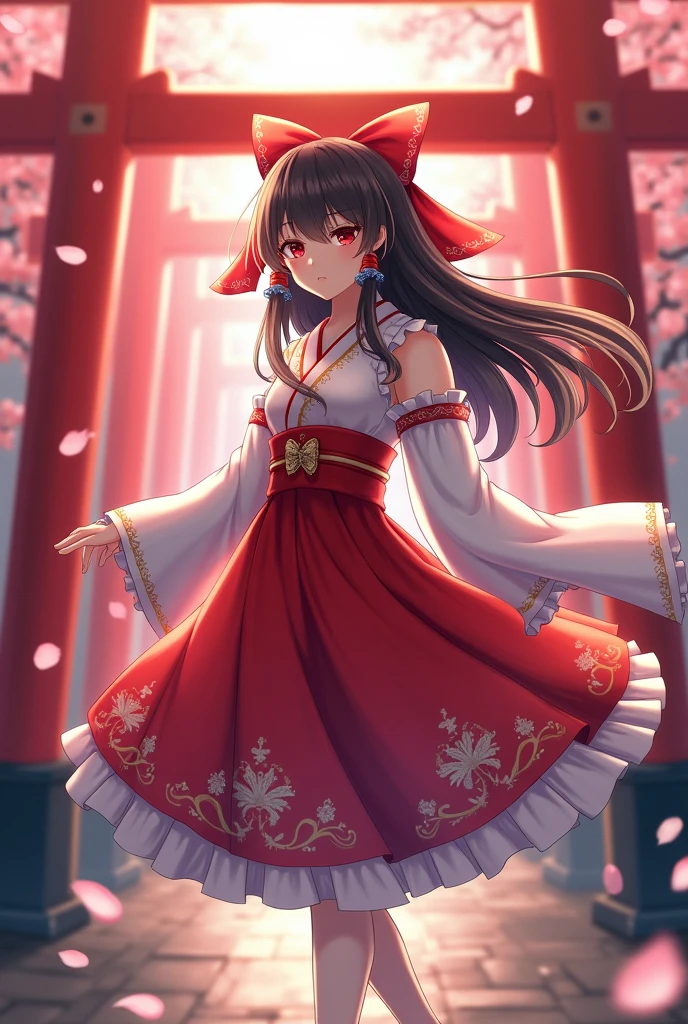 Reimu Hakurei、shrine、最high quality, masterpiece, 1 girl, Beautiful Face, (Photorealistic photography:1.3),  8k UHD, Digital SLR, high quality, High resolution, 4K, 8k, (Genuine: 1.3), Small face,