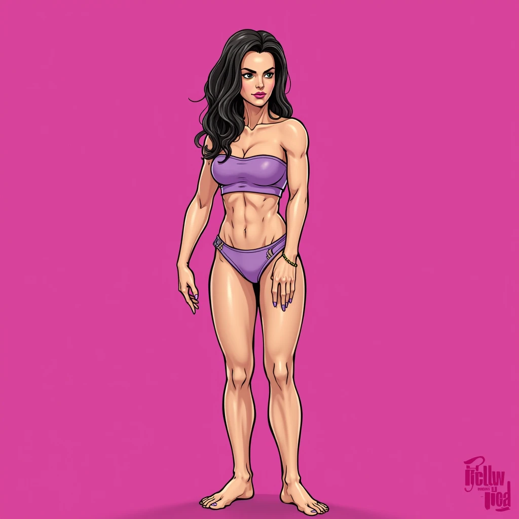 megara, voluptuous body, muscular body, split abs, detailed body, shiny skin, WET skin, shiny glossy skin, glossy skin, oily skin, hyper detailed, huge breasts, thick thighs, wide hips, muscular arms, large bulging veins on body, veins, muscle vein, correct proportions, skin detail, model sheet, reference sheet, colored,