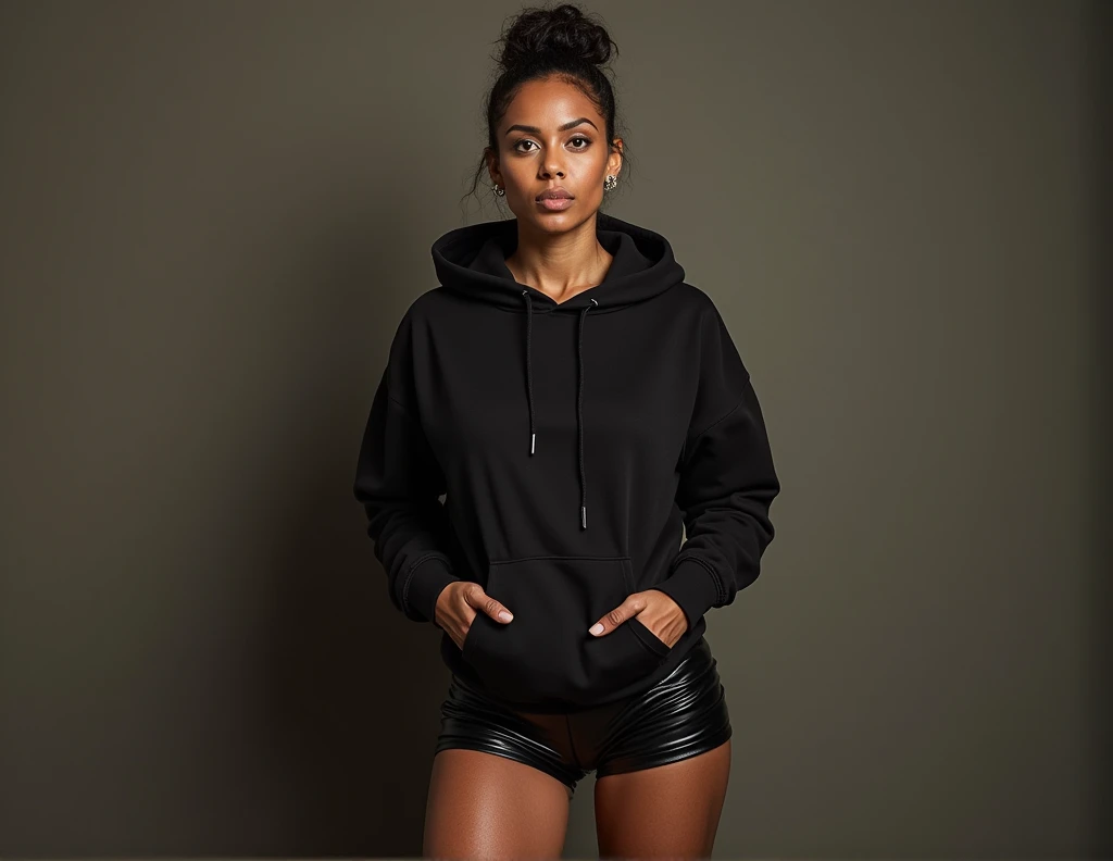 Photo professionnelle du corps entier, (Photo 4k:1.1), (mise au point nette:1.3), High detail, Métis woman, Elegant woman, ville, African Braided Hair, Coupe afro, Pose of the Instagram model, confiant, gros seins:1.2, anatomie parfaite, Perfect symmetry:1.2, Realstic, realistic face:1.2, visage parfait, contenu, confiant, highly detailed, et dramatique, lighting cinematic, Lighting scene, soft lights. (((black hoodie))), (smiling), (((holding up a small sign in front of her))), (((SFW))), (((front view))),(((holding up a sign in front of her))),(((front view))),(((holding up a sign in front of her))) , (((holding up a sign in front of her))) ,(((front view)))