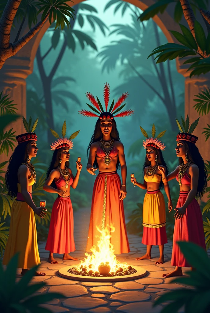 Mexican rituals with indigenous people 