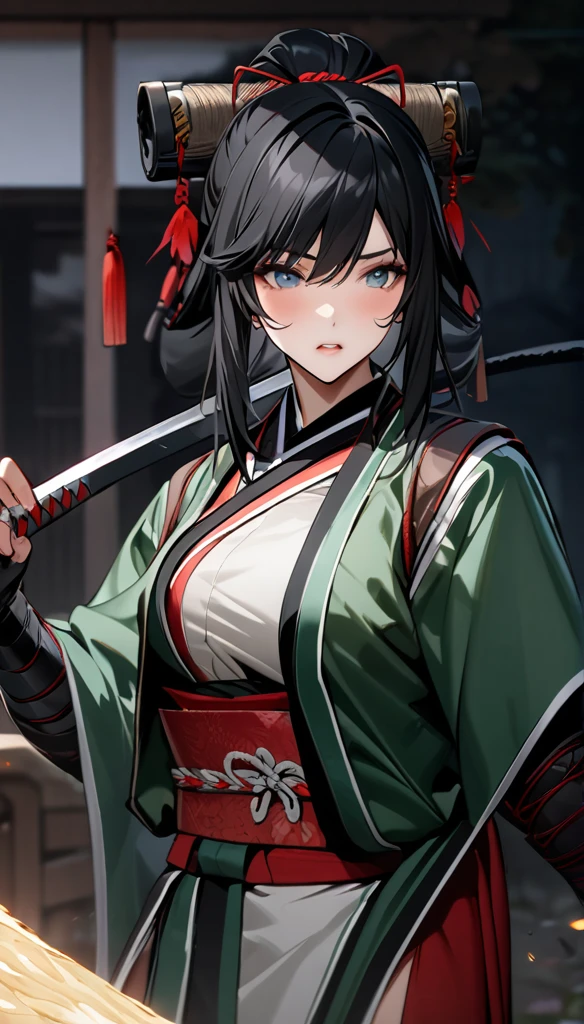 (((完美figure,figure,forehead protector,bandaged hand,konohagakure symbol,fishnets,Red single sleeve,White striped clothes,(((Kurenai Yuhi, black hair, red eyes, long hair,makeup,red eyes,lipstick,)))型figure:1.7))),((masterpiece)),high resolution, ((Best quality at best)),masterpiece,quality,Best quality,((( Exquisite facial features,looking at the audience,There is light in the eyes,Happy,lol))),(((Interlacing of light and shadow,huge boobs))),(((looking into camera,black background,Pregnant,The lower abdomen is raised)))