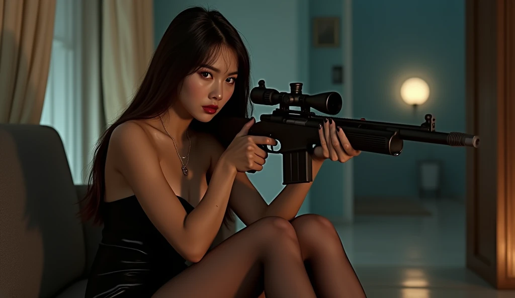 Allard Asian woman in black bikini and gun, tithi luadthong, with rifle, gorgeous chinese models, with pistol, Sexy pose, Very sexy pose, beautiful Korean women, Beautiful Asian girl, Korean girl, Gorgeous young Korean woman, Sexy girl, sexy movie photo, Beautiful asian woman, pretty face with arms and legs