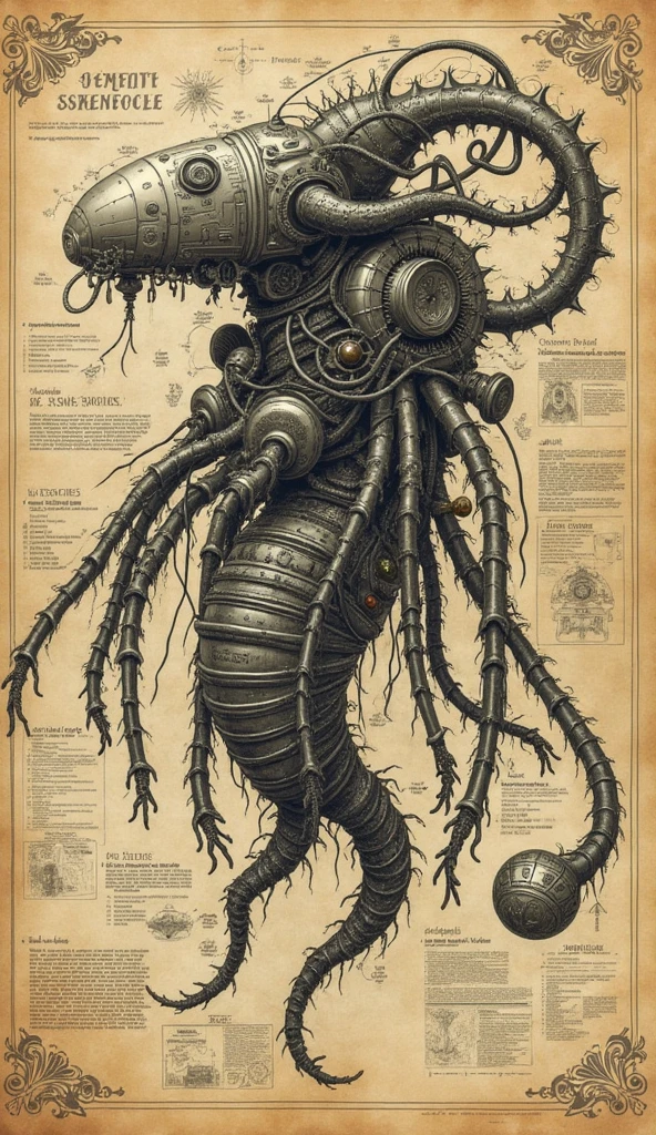 blueprint of an alien form war of the worlds, distruction, devastation, apocalypse, alien attack <lora:yushuang:1>