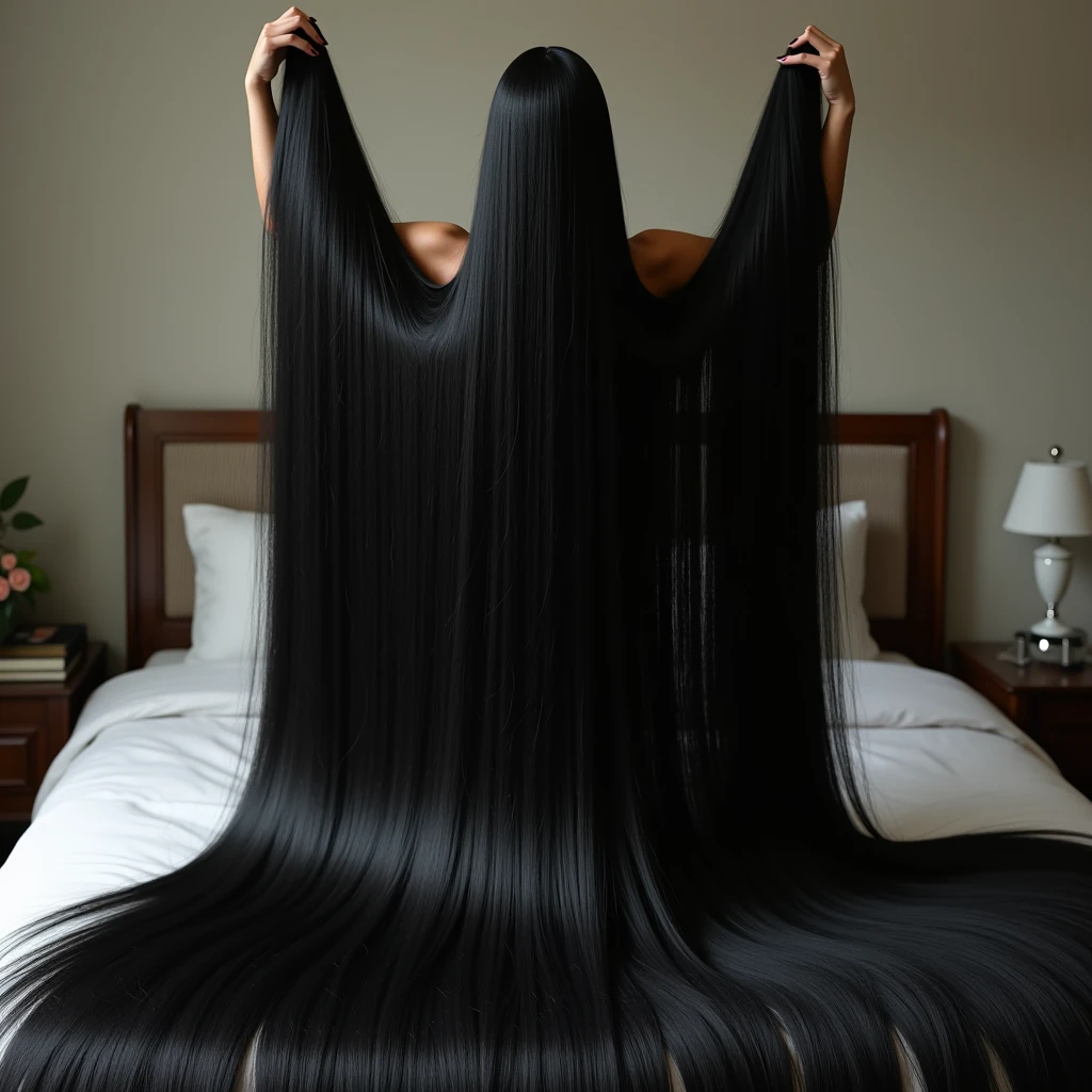 Super Real、Exquisitely crafted Japanese semi-long black hair(((Taxidermy Beauty)))、A white yukata made of thin, almost transparent fabric、Dimly lit human taxidermy studio、Behind him is a partially constructed stuffed human body with its torso cut off.