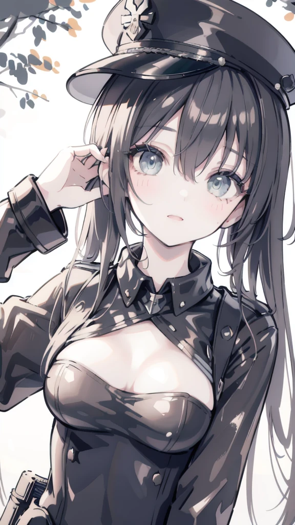(Best quality, 8k, 32k, Masterpiece, UHD,:1.2),RAW, 1girl,ultra cute , natural lighting,transparent shining eyes, 20yo ,fair complexion, (vulgarity:0.8), (fucked silly:0.8),,(trembling:1.3)),((leather jacket, short pants,)),,White Background, large breast, From above, face Closeup, Cleavage