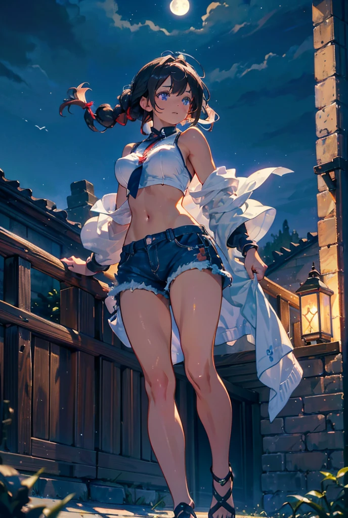 ((masterpiece)), ((Best quality)), (high resolution), (illustration), (an extremely delicate and beautiful), (ultra detailed beautiful face and eyes), nsfw,   1girl, leaning forward,  YukineChris, long hair, purple eyes, twintails, low twintails, ahoge, large breasts,volumetric lightning, moon night,knight_armor
detailed skin texture, detailed, volumetric shadow, anime screencap,Highest quality, Sorceress, ancient lonian nobility, ((tan skin:1.2)), (brown skin color),Long hair, twin braids, hair ornament, wine colored hair, smile, Below average size breasts, bare shoulders, Leg spread、Groin、Yukine Chris、Wet condition
nude、Wet_shirt,Wet _underwear、tear_underwear
8K, masterpiece, Best_quality, high_resolution, ultra_details, detailed, 1girl, 独奏, looking_at_viewer, upper_body, braid, bangs, white_hair, hair_ribbon, hair_between_eyes, blue shorts、style(open_reg,hip_up)

sidelocks,depth_of_field,french_braid, sharp focus, perfect hands, perfect face, perfect eyes, perfect light, dynamic light, natural light, Masterpiece, Best quality, Cang、green、moon、