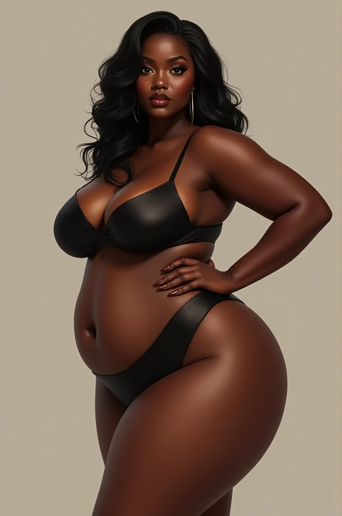 dark-skinned woman, gros sein - yeux noirs - gros cul - taille fine - vrai visage-