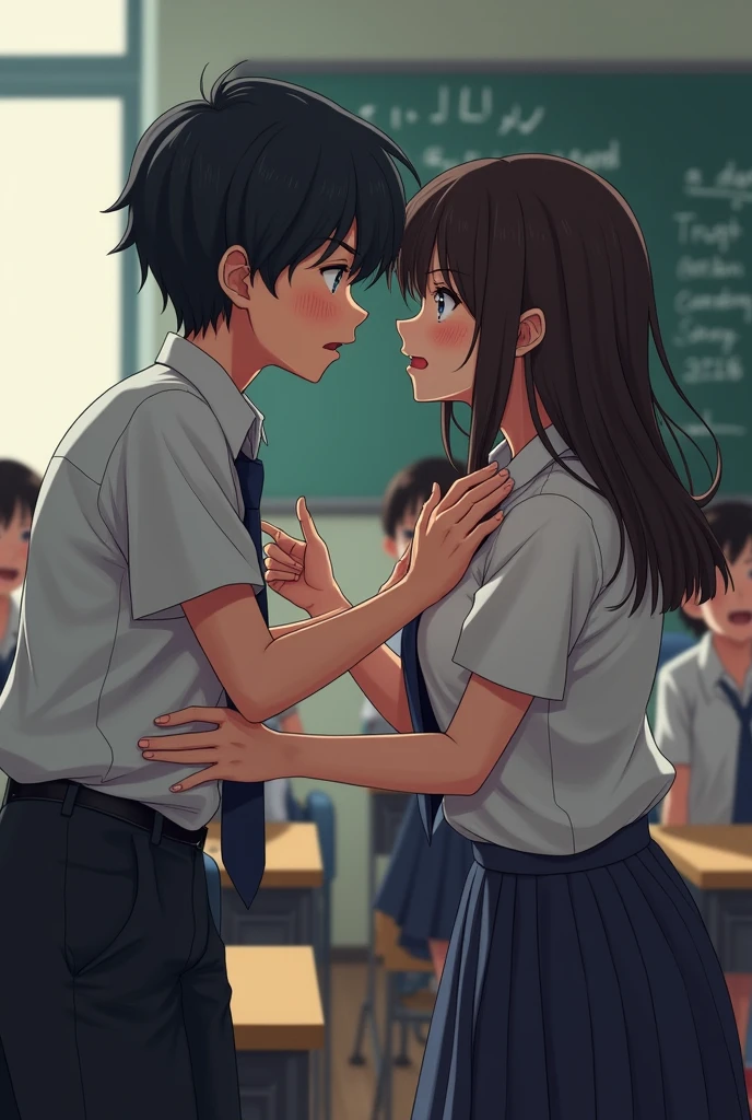 Classrooms,The boy looked at the girl
