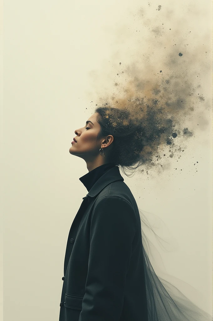 (decef:1.15), smoke fragments, woman, coat, dark simple background, (looking at viewer, portrait view), 
<lora:decef-000007:0.8>