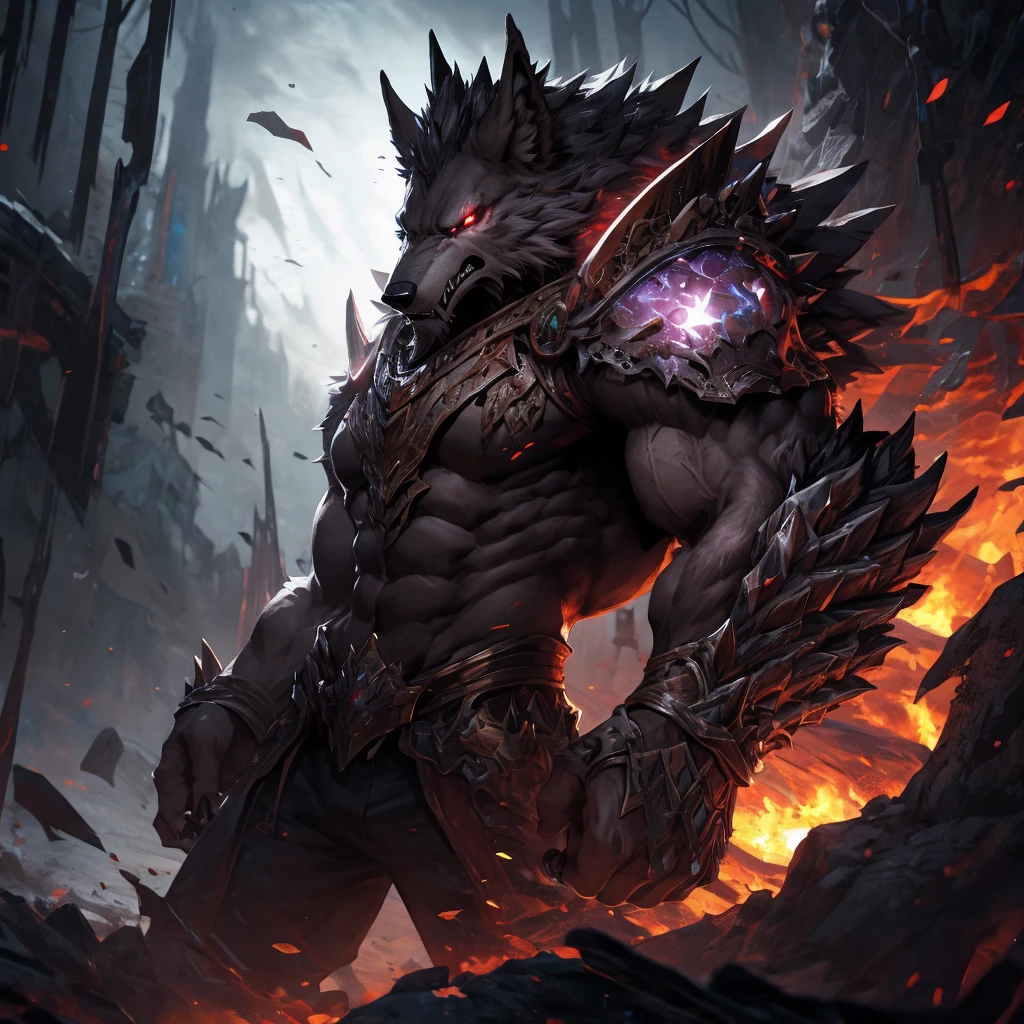Werewolf, Digital, (Check shirt:1.3), (Torn Shirt:1.4), (Torn Pants:1.1), (shirtless:1.1)
, On all fours, Claws scratching the ground, Show off your teeth, (long dick:1.45), (erection:1.45), (pre-cum:1.9)
, Moonlight Forest, (Red Moon:1.2), full moon ,great physique,Strong arms, manly, bodybuilder
, (mens G-String:1.1), Black Werewolf, Side view, (fuck a human )