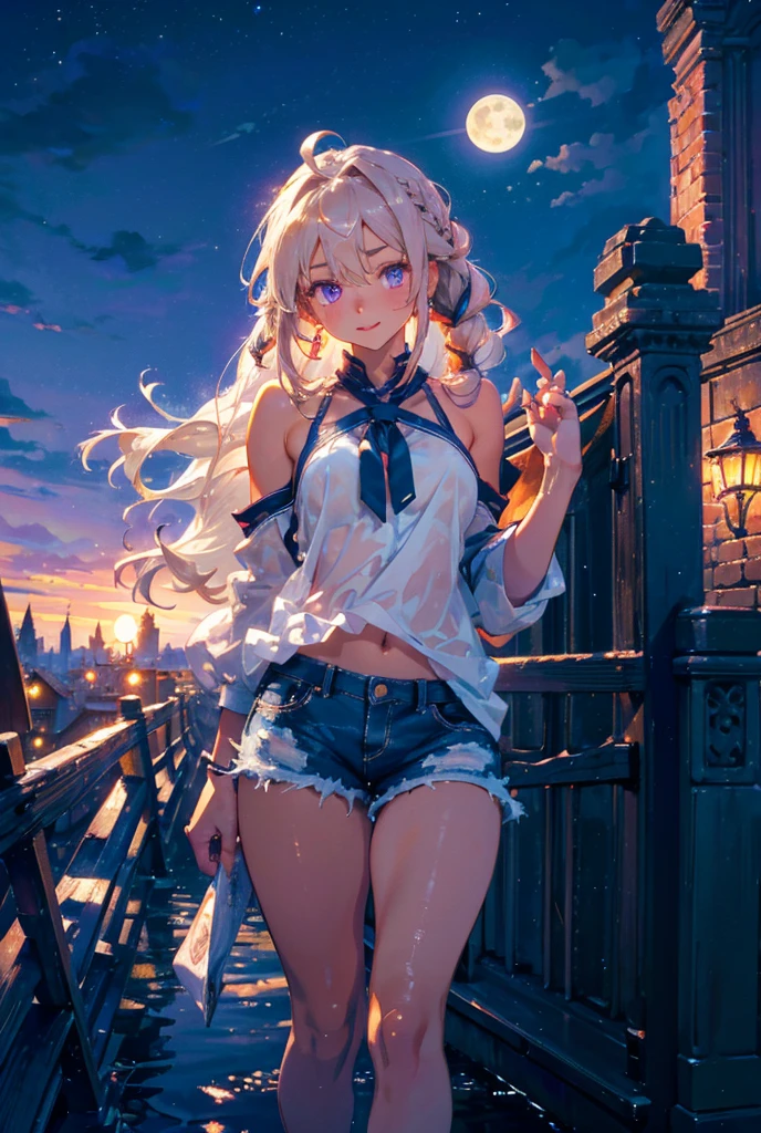 ((masterpiece)), ((Best quality)), (high resolution), (illustration), (an extremely delicate and beautiful), (ultra detailed beautiful face and eyes), nsfw,   1girl, leaning forward,  YukineChris, long hair, purple eyes, twintails, low twintails, ahoge, large breasts,volumetric lightning, moon night,knight_armor
detailed skin texture, detailed, volumetric shadow, anime screencap,Highest quality, Sorceress, ancient babylonian nobility, ((tan skin:1.2)), (brown skin color),Long hair, twin braids, hair ornament, wine colored hair, smile, Below average size breasts, bare shoulders, Leg spread、Groin、Yukine Chris、Wet condition
nude、Wet_shirt,Wet _underwear、tear_underwear
8K, masterpiece, Best_quality, high_resolution, ultra_details, detailed, 1girl, 独奏, looking_at_viewer, upper_body, braid, bangs, white_hair, hair_ribbon, hair_between_eyes, blue shorts、style(open_reg,hip_up)

sidelocks,depth_of_field,french_braid, sharp focus, perfect hands, perfect face, perfect eyes, perfect light, dynamic light, natural light, Masterpiece, Best quality, Cang、green、moon、