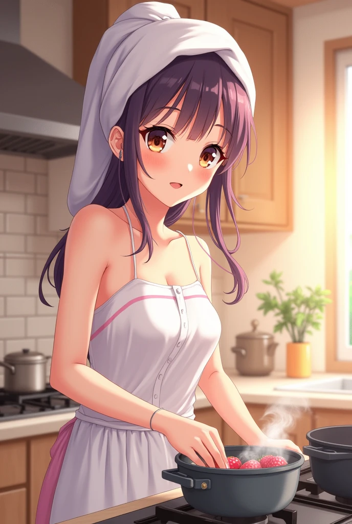 ((masterpiece, high quality, best quality)),
kusukusu style, 1girl, solo, naked apron, pussy, anal, ass, apron, red hair, breasts, blue eyes, sideboob, blush, short hair, kitchen, smile, large breasts, hairband, ladle, looking back, white apron, covered nipples, medium breasts, from behind,
<lora:kusukusu_style-v2.0:1.0>